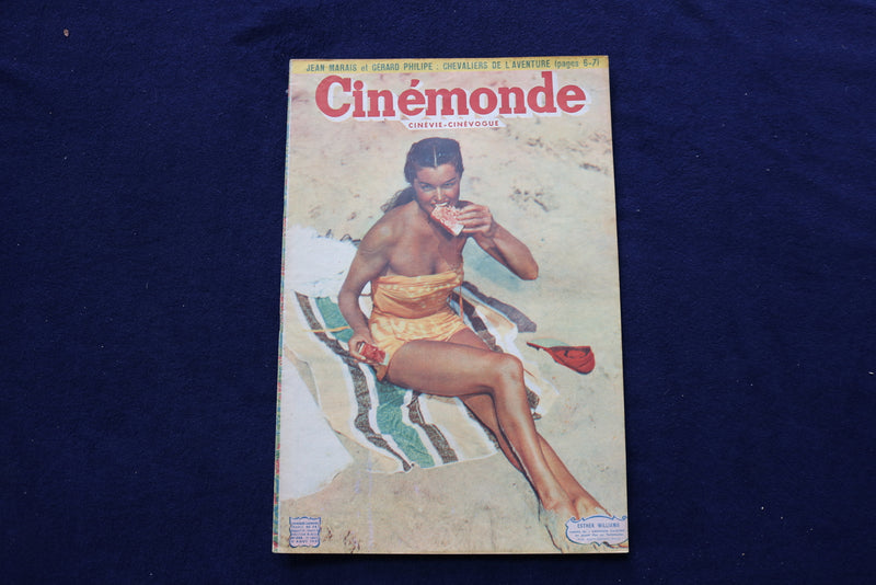 1951 AUGUST 11 CINEMONDE MAGAZINE - ESTHER WILLIAMS - FRENCH COVER - E 23976