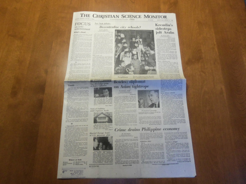1968 JAN 9 THE CHRISTIAN SCIENCE MONITOR-KREMLIN'S SIDESTEPS JOLT ARABS- NP 4620