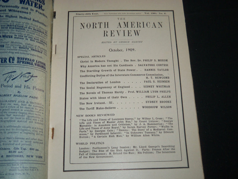 1909 NORTH AMERICAN REVIEW LOT OF 11 ISSUES - NICE STORIES/ARTICLES - WR 662