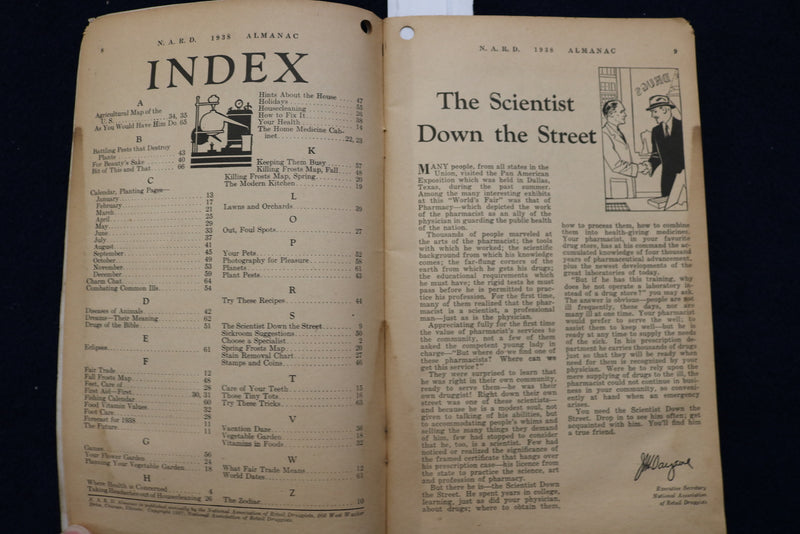 1938 NARD ALMANAC - MEIER DRUG COMPANY - COLUMBIA CITY, IN - SOFTCOVER - K 1493