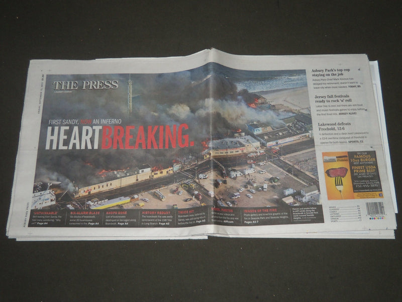 2013 SEPTEMBER 13 THE PRESS NEWSPAPER - SEASIDE HEIGHTS INFERNO - NP 2554