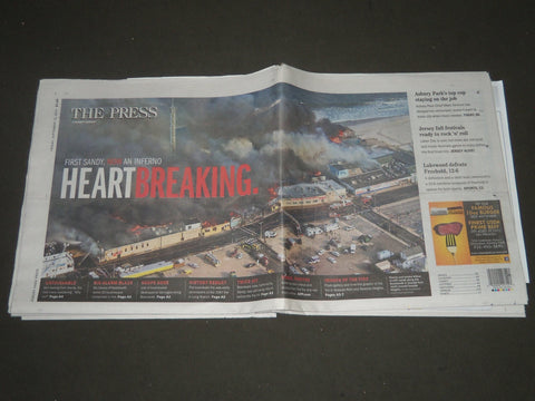 2013 SEPTEMBER 13 THE PRESS NEWSPAPER - SEASIDE HEIGHTS INFERNO - NP 2554