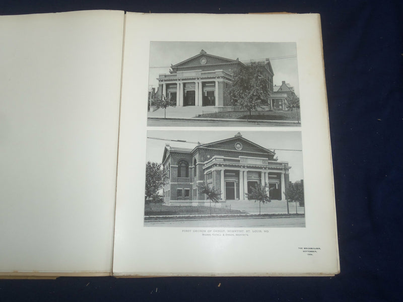 1904 SEPTEMBER THE BRICKBUILDER MAGAZINE - AN ARCHITECTURAL MONTHLY - ST 528C