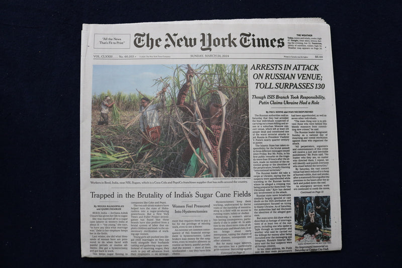 2024 MARCH 24 NEW YORK TIMES -ARRESTS IN ATTACK ON RUSSIAN VENUE: SURPASSESS 130