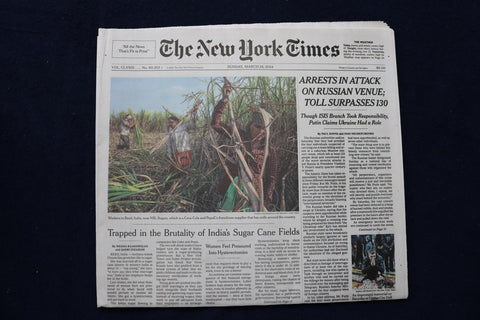 2024 MARCH 24 NEW YORK TIMES -ARRESTS IN ATTACK ON RUSSIAN VENUE: SURPASSESS 130