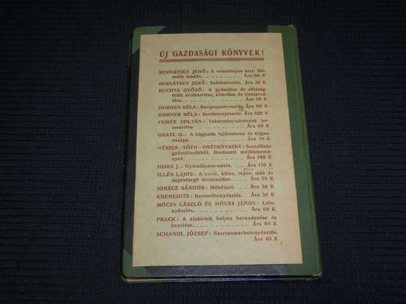 1921 AZ EHETO GOMBAK HARDCOVER BOOK BY DR. BERNATSKY JENO - J 7027