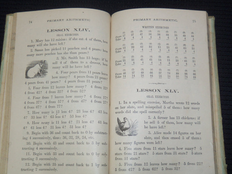 1868 WHITE'S GRAND SCHOOL SERIES PRIMARY ARITHMATIC BOOK - K 2189