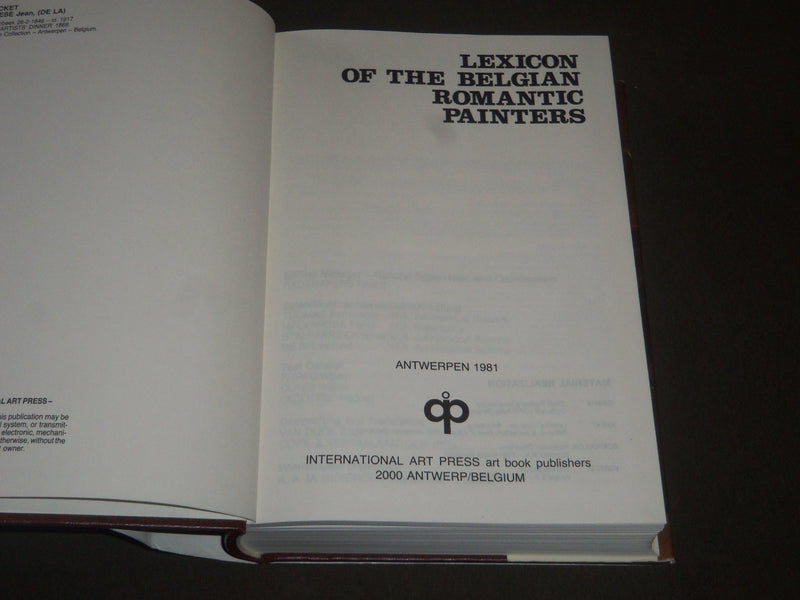 1981 LEXICON OF THE BELGIAN ROMANTIC PAINTERS BY WILLEM FLIPPO BOOK - KD 4068