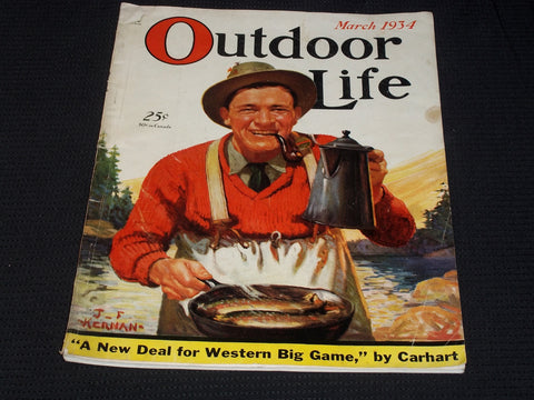 1934 MARCH OUTDOOR LIFE MAGAZINE - FISHING HUNTING CAMPING COVER - E 5671