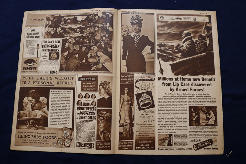 1944 MARCH 26 CHICAGO TRIBUNE MAGAZINE - ELYSE KNOX COVER - E 22807
