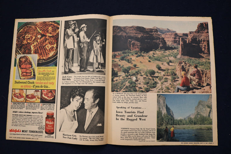 1957 JULY 14 DES MOINES PICTURE MAGAZINE - SUZY PARKER COVER - E 23166