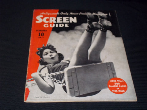 1937 FEBRUARY SCREEN GUIDE MAGAZINE - JANE WITHERS FRONT COVER - E 20105