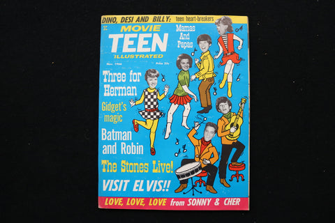 1966 NOVEMBER MOVIE TEEN ILLUSTRATED MAGAZINE - SONNY & CHER COVER - E 24244