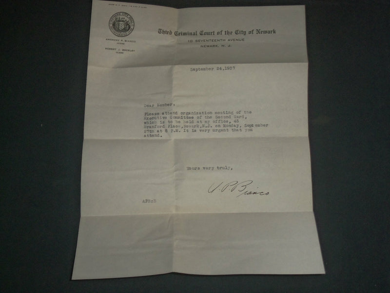 1937 NEWARK NJ THIRD CRIMINAL COURT STAMPED ENVELOPES & LETTERS LOT OF 6- O 1164