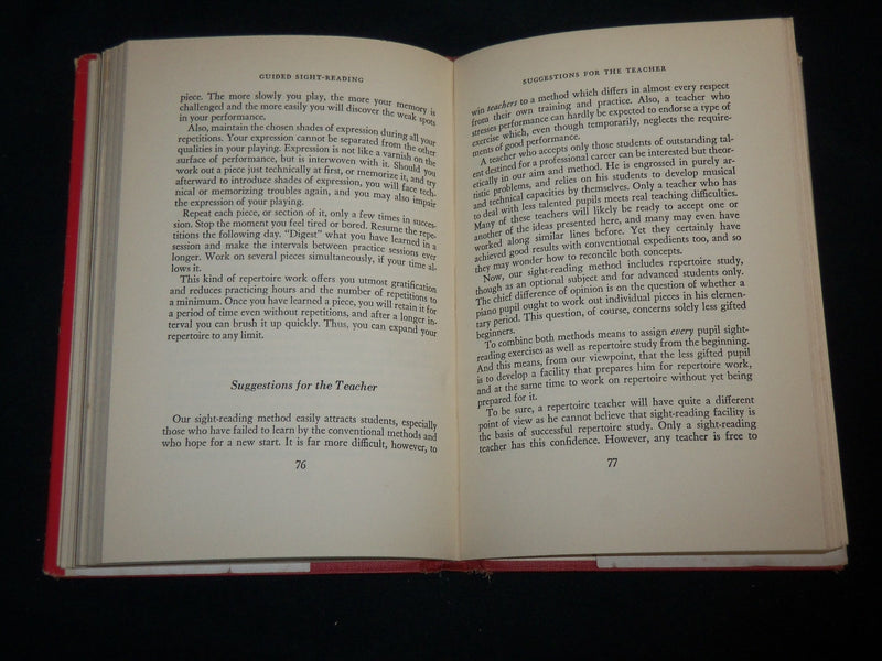 1950 GUIDED SIGHT READING HARDCOVER BOOK BY LEONARD DEUTSCH - KD 6648