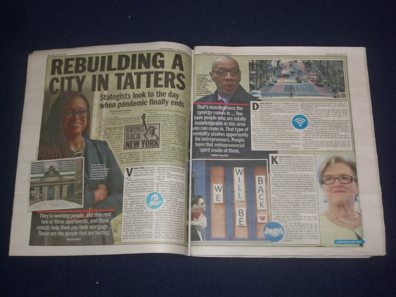 2021 JANUARY 3 NEW YORK DAILY NEWS NEWSPAPER - BRING NYC BACK & MAKE IT BETTER