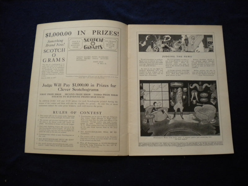 1928 AUGUST 4 JUDGE MAGAZINE - DR. SEUSS ILLUSTRATIONS -PLAYING A DIMPLE- B 436Z