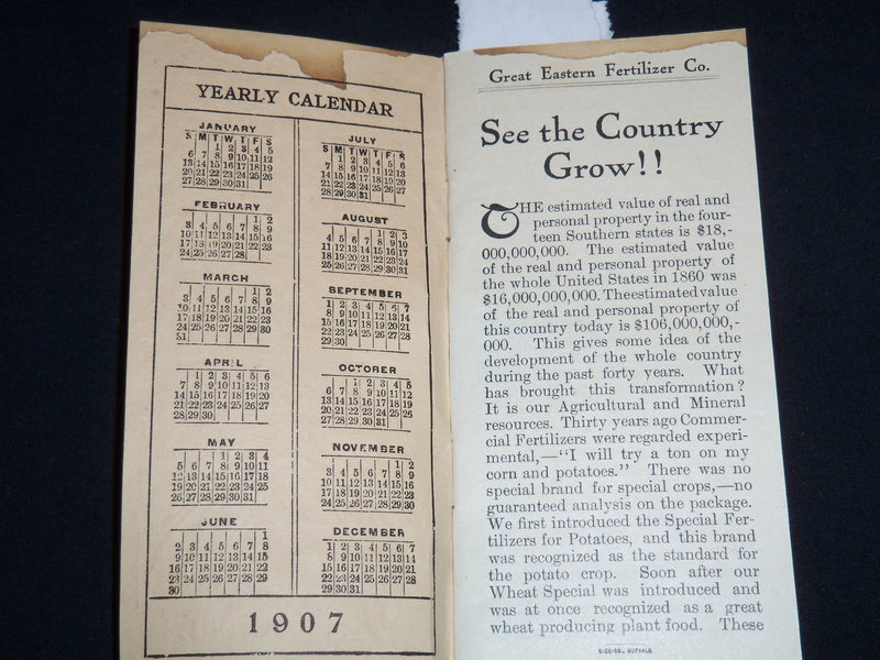 1907 GREAT EASTERN FERTILIZER CO. CATALOG - RUTLAND VERMONT - J 8821