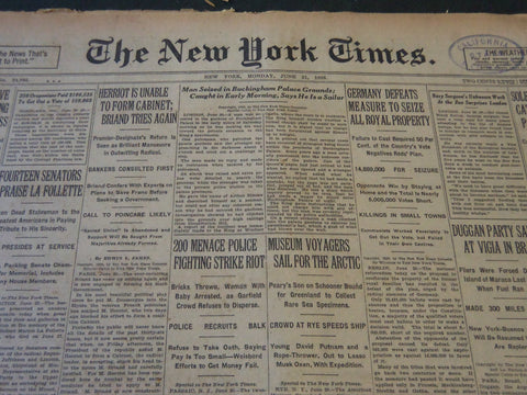 1926 JUNE 21 NEW YORK TIMES - MUSEUM VOYAGERS SAIL FOR THE ARCTIC - NT 5604
