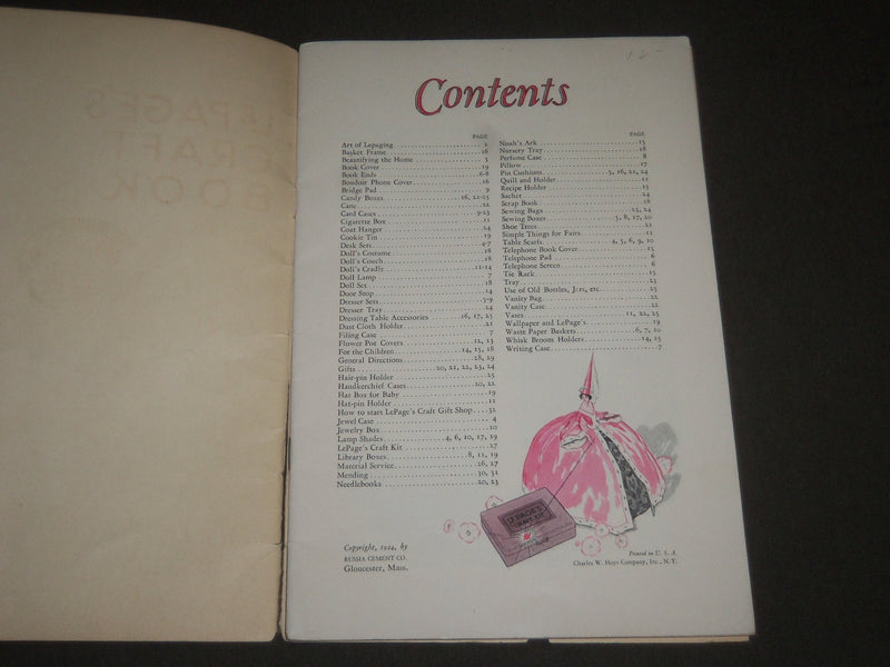 1924 LEPAGE'S CRAFT BOOK - GREAT ILLUSTRATIONS - J 2312
