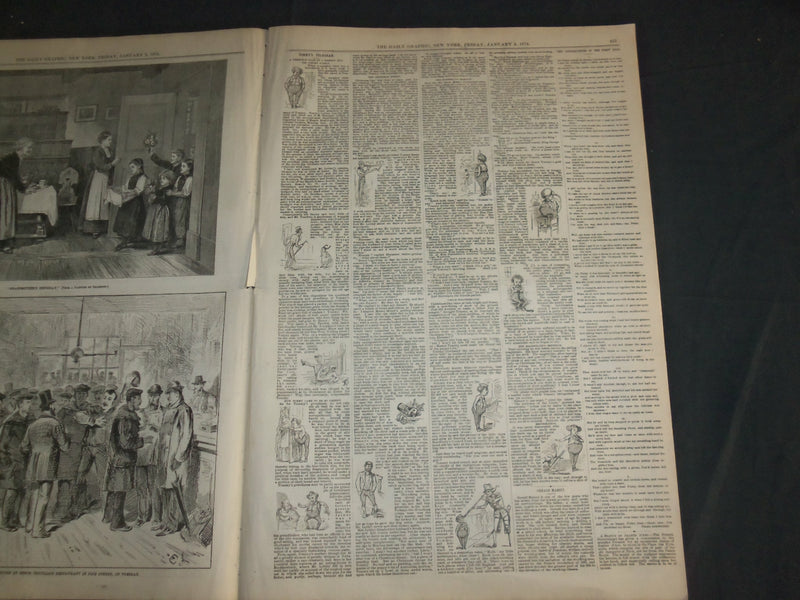 1874 JANUARY 2 THE DAILY GRAPHIC NEWSPAPER - SINKING OF 