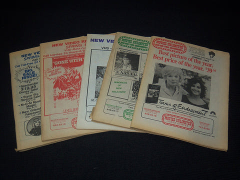 1984-1985 NEW VIDEO RELEASES MAGAZINES LOT OF 5 ISSUES - O 3779