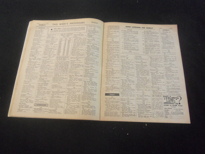 1938 DECEMBER 3 RADIO GUIDE MAGAZINE - LAURITZ MELCHIOR COVER - SP 9517R