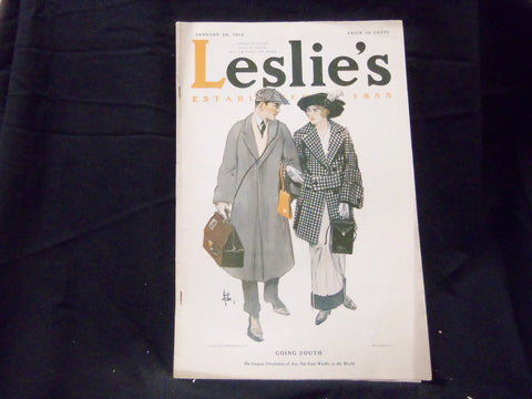 1914 JANUARY 29 LESLIE'S WEEKLY MAGAZINE - GOIING SOUTH - ST 1263