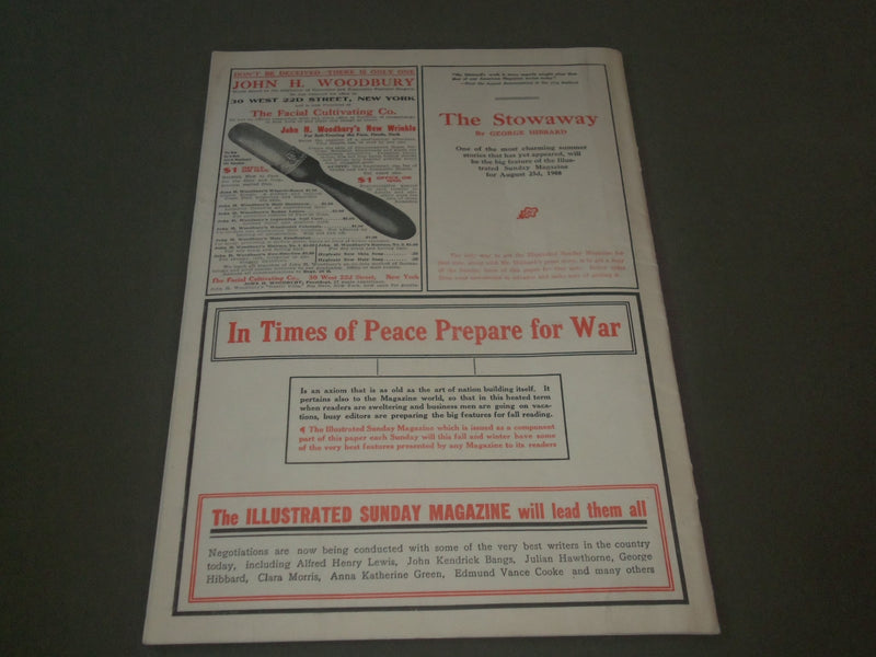1908 AUGUST 9 ILLUSTRATED SUNDAY MAGAZINE - GREAT COVER & ADS - SP 9478