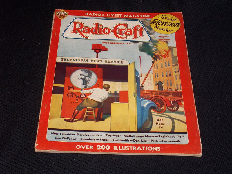 1936 AUGUST RADIO-CRAFT MAGAZINE VERY NICE COVERS & ADS - E 405