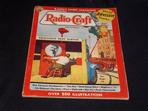 1936 AUGUST RADIO-CRAFT MAGAZINE VERY NICE COVERS & ADS - E 405