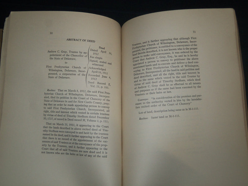 1928 DELAWARE SUPREME COURT - PRESBYTERIAN CHURCH RECORD BOOK - J 7416