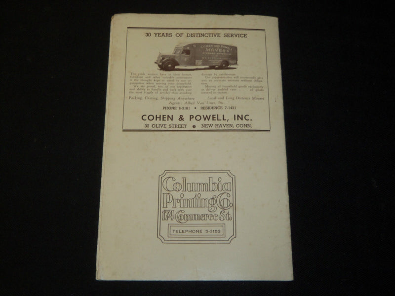 1941-1942 NEW HAVEN SYMPHONY ORCHESTRA FIRST CONCERT PROGRAM - J 5465