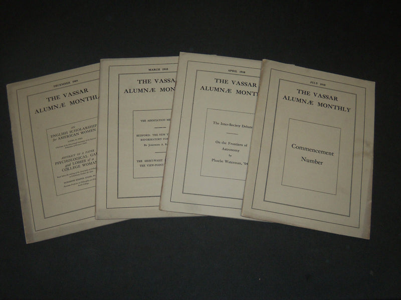 1909-1910 THE VASSAR ALUMNAE MONTHLY MAGAZINE LOT OF 4 ISSUES - J 5228