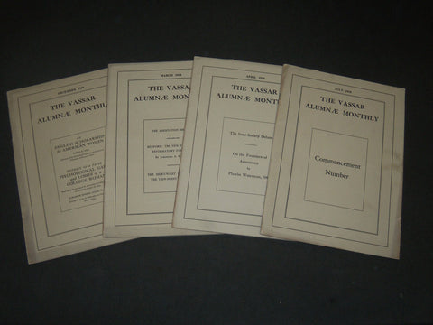 1909-1910 THE VASSAR ALUMNAE MONTHLY MAGAZINE LOT OF 4 ISSUES - J 5228