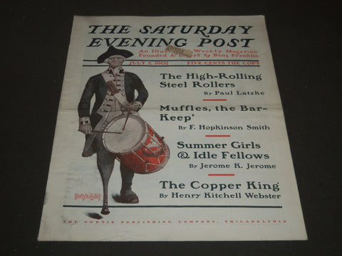 1902 JULY 5 THE SATURDAY EVENING POST MAGAZINE - ILLUSTRATED COVER - SP 1049