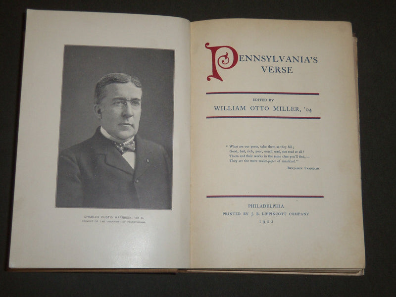 1902 PENNSYLVANIA'S VERSE EDITED BY WILLIAM OTTO MILLER #645 OF 1000 - KD 5815