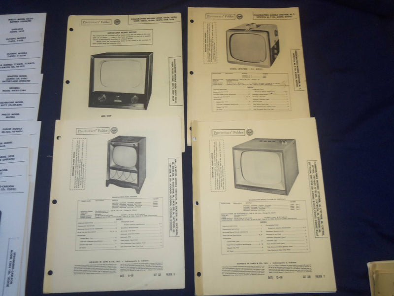 1947-1958 PHOTOFACT FOLDERS TELEVISION-RADIO - LOT OF 44 - O 3272