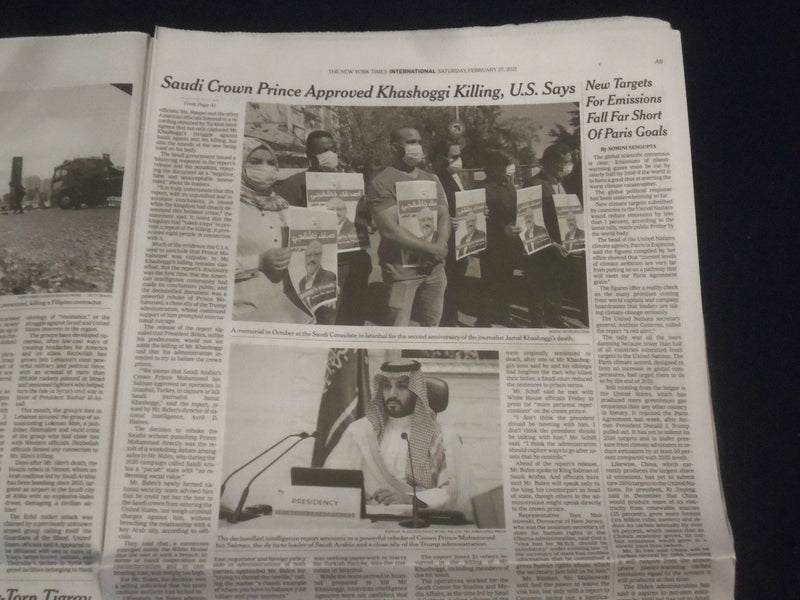 2021 FEBRUARY 27 NEW YORK TIMES - SAUDIS' DE FACTO LEADER APPROVED ASSASSINATION