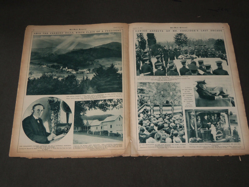 1933 JANUARY 14 MID-WEEK PICTORIAL MAGAZINE SECTION - CALVIN COOLIDGE - J 3209