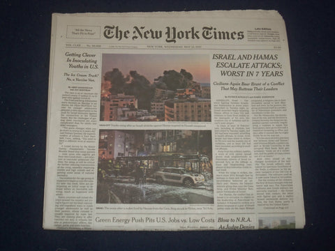 2021 MAY 12 NEW YORK TIMES - ISRAEL AND HAMAS ESCALATE ATTACKS; WORST IN 7 YEARS