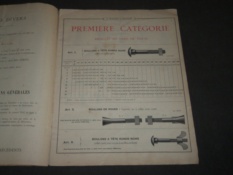 1891 A. BOUDOINT & THEVENET BOULONS RIVETS VIS FRENCH CATALOGUE - FR 510