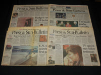 1989-1999 BINGHAMTON PRESS & SUN BULLETIN NEWSPAPERS LOT OF 35 - NP 1335A