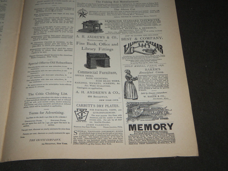 1888-1889 THE CRITIC MAGAZINE LOT OF 37 ISSUES - NICE STORIES - WR 559W