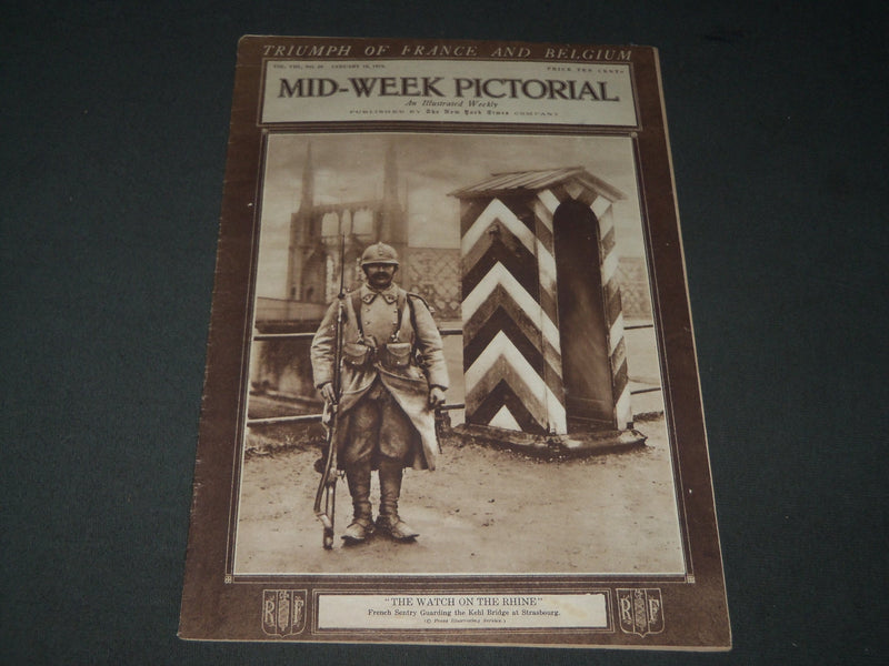 1919 JANUARY 16 MID-WEEK PICTORIAL MAGAZINE SECTION -WATCH ON THE RHINE- NP 2855