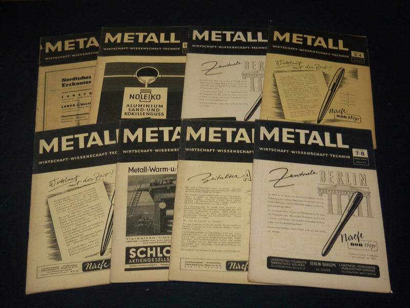 1947-1949 METALL - VERLAG GERMAN MAGAZINES LOT OF 8 ISSUES - WR 464A