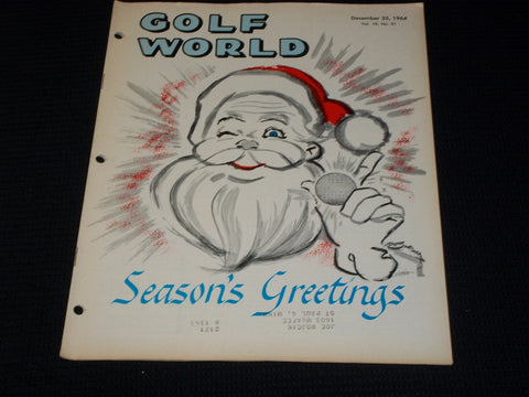 1964 DECEMBER 25 GOLF WORLD MAGAZINE - MERRY CHRISTMAS FRONT COVER - E 7381