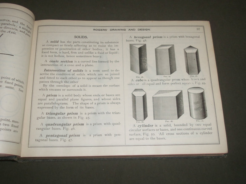 1919 ROGERS' DRAWING AND DESIGN EDUCATIONAL TREATISE BOOK - KD 4645