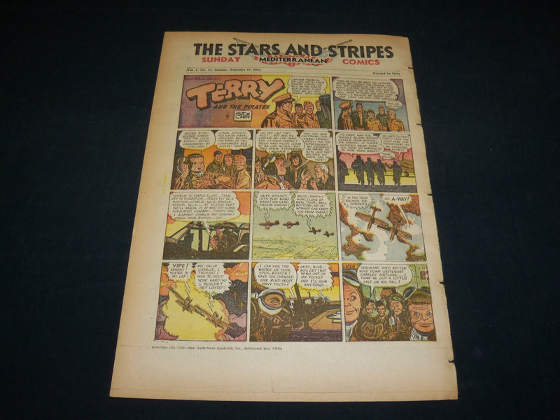 1945 FEBRUARY 11 STARS AND STRIPES SUNDAY MEDITERRANEAN COMICS - ITALY - NP 5239