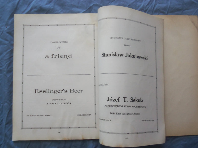 1941 ST. STANISLAUS PARISH YEARBOOK - PHILADELPHIA, PA - POLISH TEXT - YB 3395